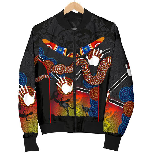 aboriginal-womens-bomber-jacket-australian-boomerang-and-snake-indigenous-art