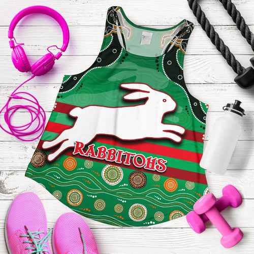 Rabbitohs Women Racerback Tank Indigenous Green - Vibe Hoodie