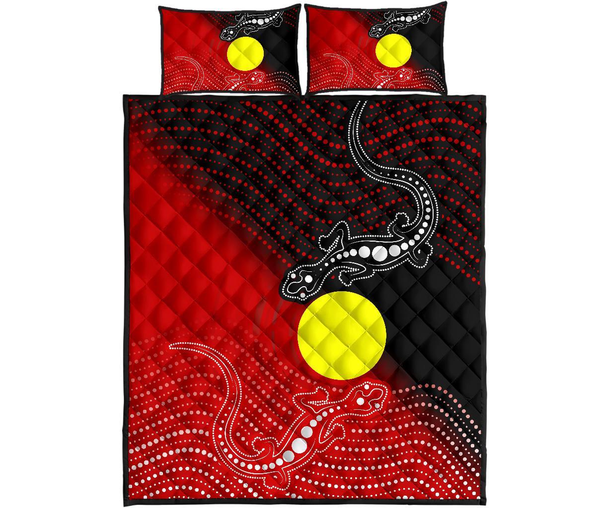 aboriginal-quilt-bed-set-two-indigenous-lizard