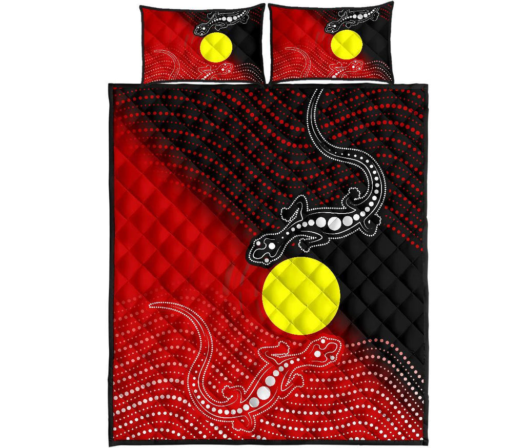 aboriginal-quilt-bed-set-two-indigenous-lizard