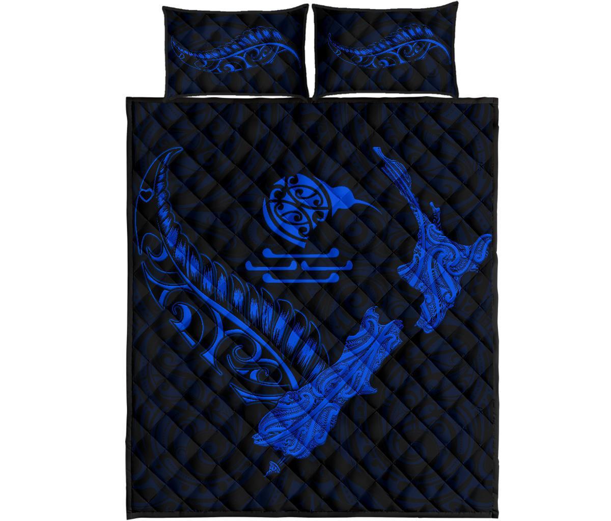 new-zealand-heart-quilt-bed-set-map-kiwi-mix-silver-fern-blue