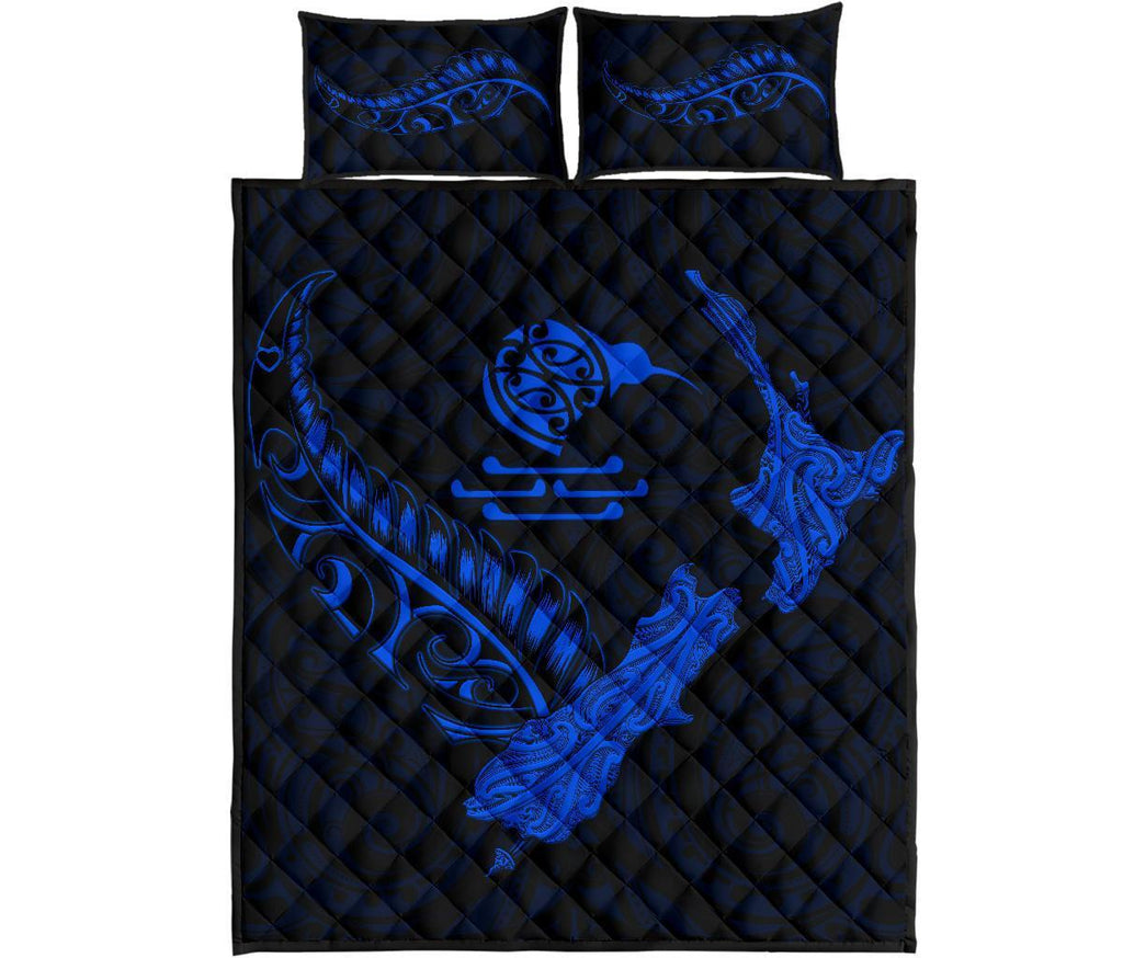 new-zealand-heart-quilt-bed-set-map-kiwi-mix-silver-fern-blue