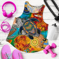 Aboriginal Personalised Women's Racerback Tank - Turtle Indigenous Art - Vibe Hoodie