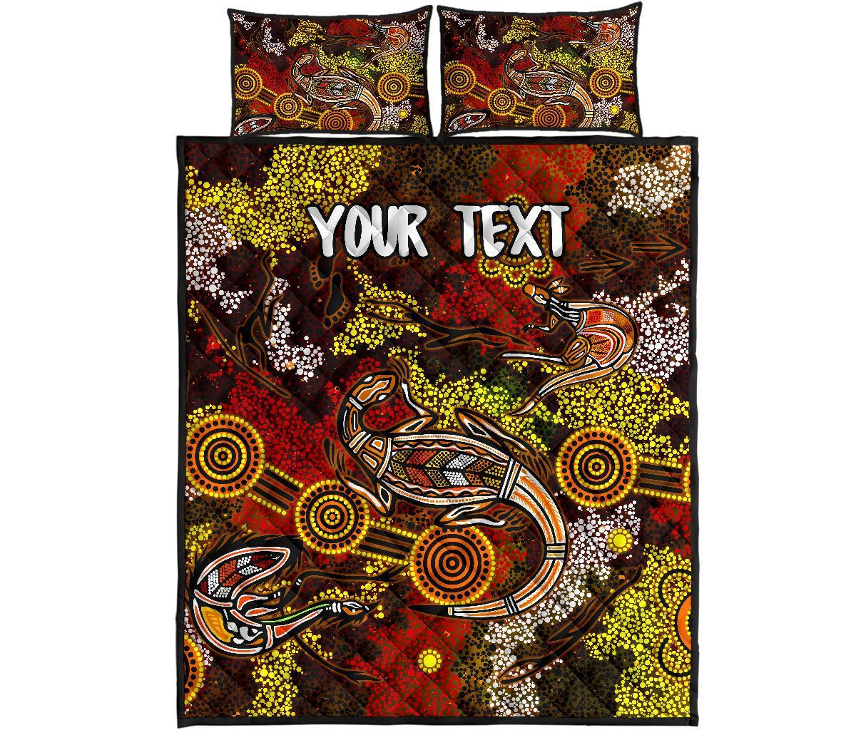 custom-aboriginal-quilt-bed-set-kangaroo-and-lizard-dot-painting-art