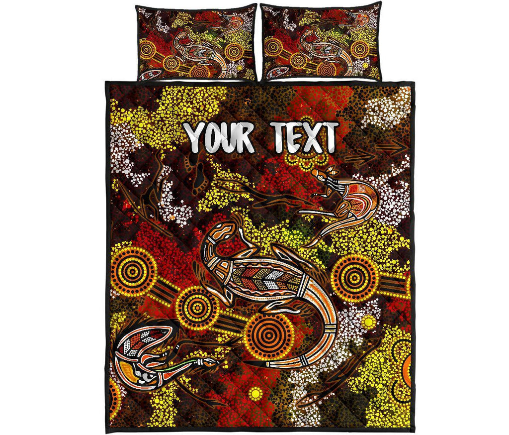 custom-aboriginal-quilt-bed-set-kangaroo-and-lizard-dot-painting-art