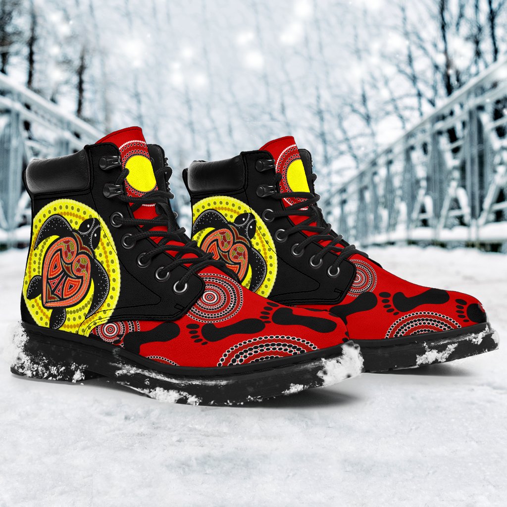 aboriginal-boots-turtle-patterns-footprint-circle-dot-painting-all-season