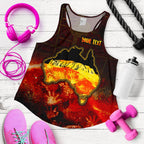 Aboriginal Personalised Women's Racerback Tank - Anangu Custodians - Vibe Hoodie