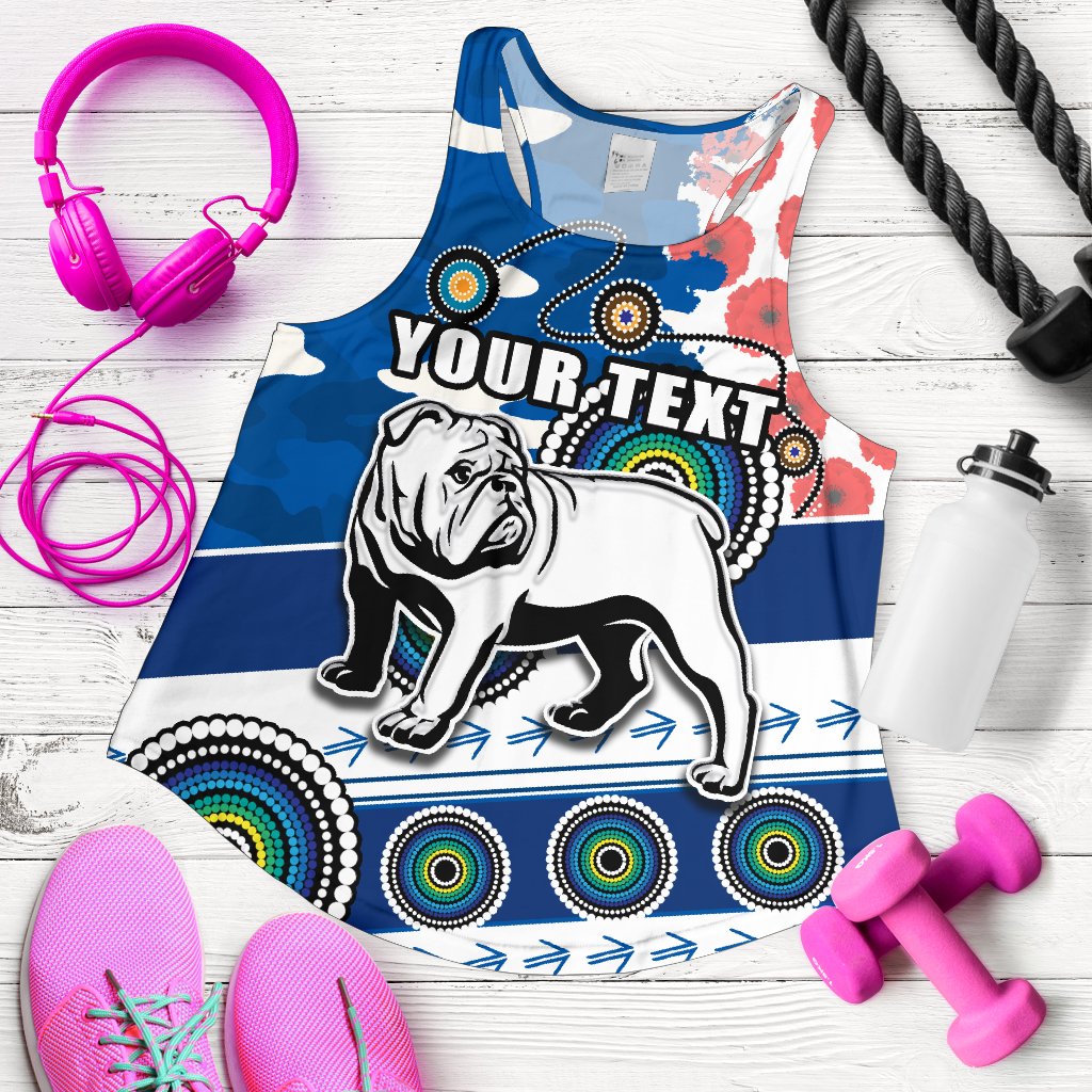 (Custom Personalised) Bulldogs Anzac Day Women Racerback Tank Mix Indigenous - Vibe Hoodie