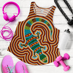 Aboriginal Women's Racerback Tank, Lizard Dot Painting Patterns - Vibe Hoodie