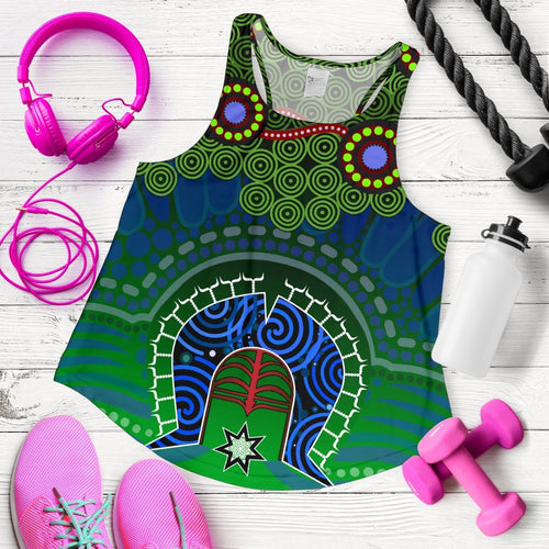 Torres Strait Women's Racerack Tank - Dhari And Dot Patterns - Vibe Hoodie