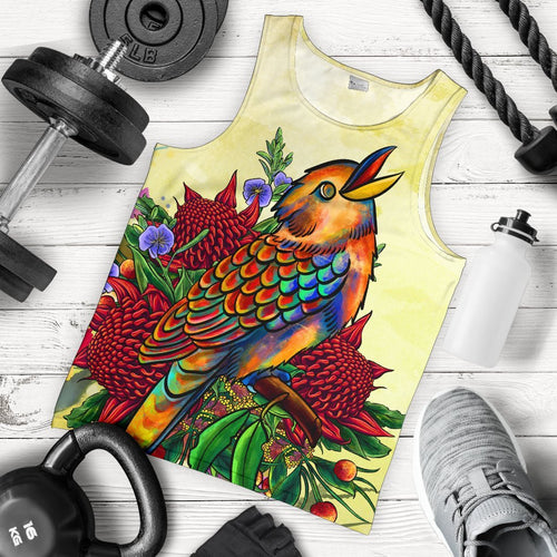 mens-tank-top-australia-kookaburra-with-waratah