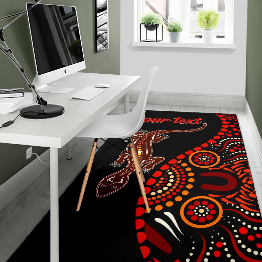 aboriginal-personalised-area-rug-aboriginal-lizard-with-dot-painting-pattern
