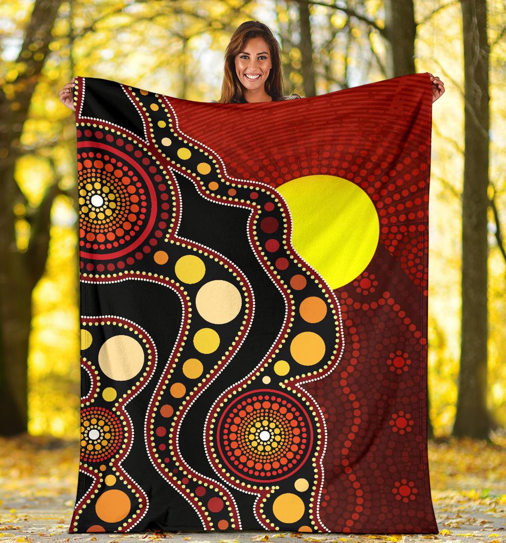 aboriginal-premium-blanket-australia-aboriginal-lives-matter-flag-circle-dot-painting-art