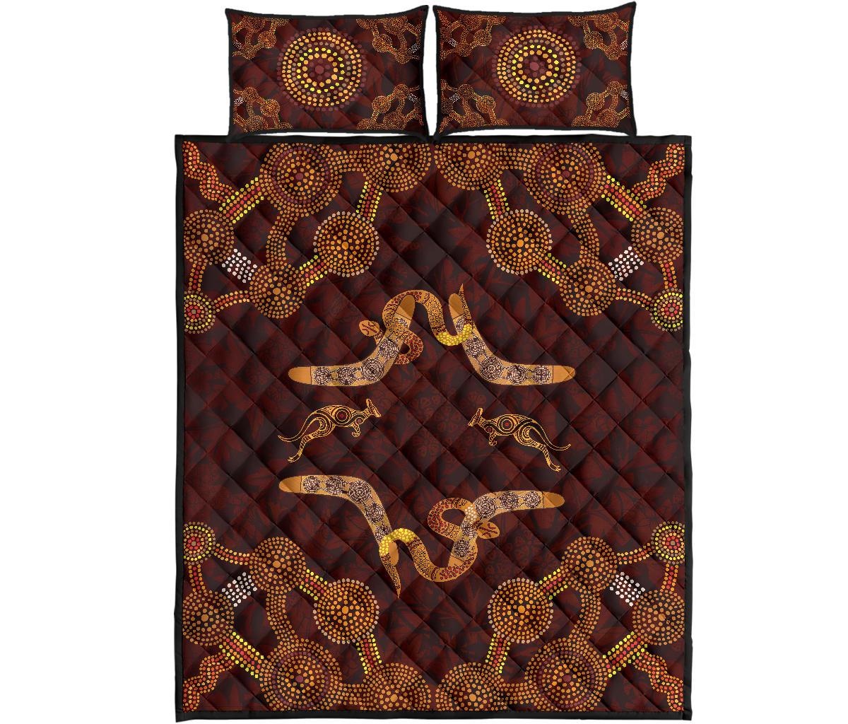 aboriginal-quilt-bed-set-snake-kangaroo-dot