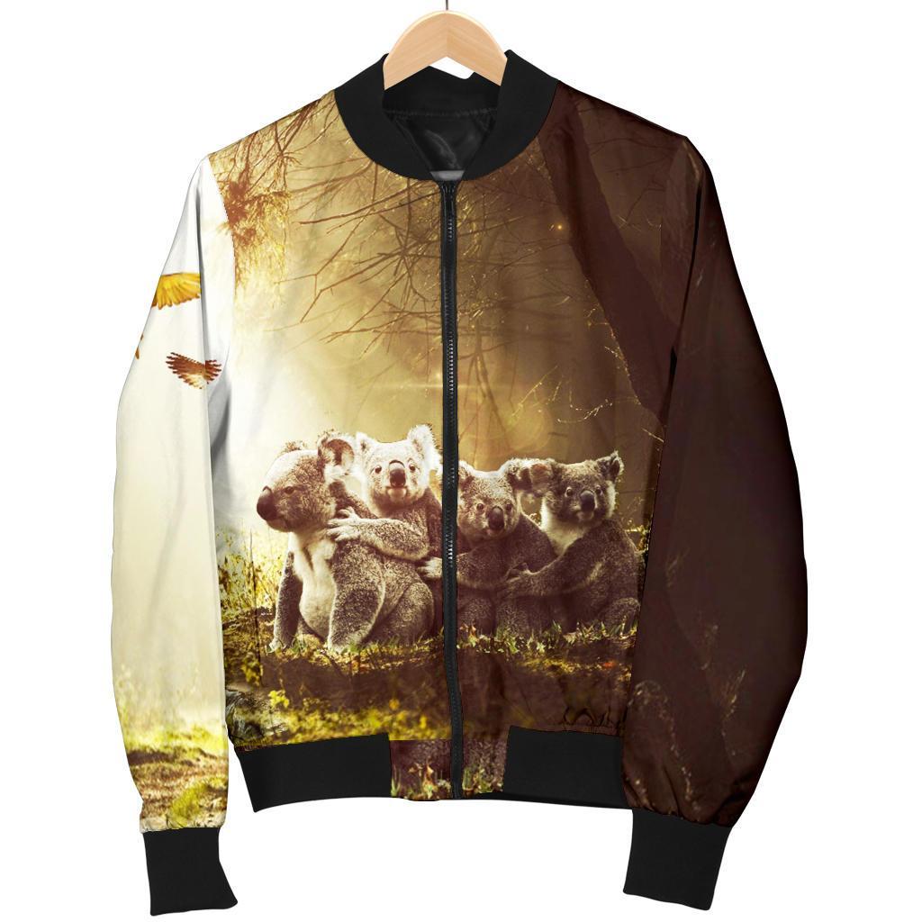 mens-bomber-jacket-koala-family-landscape-art