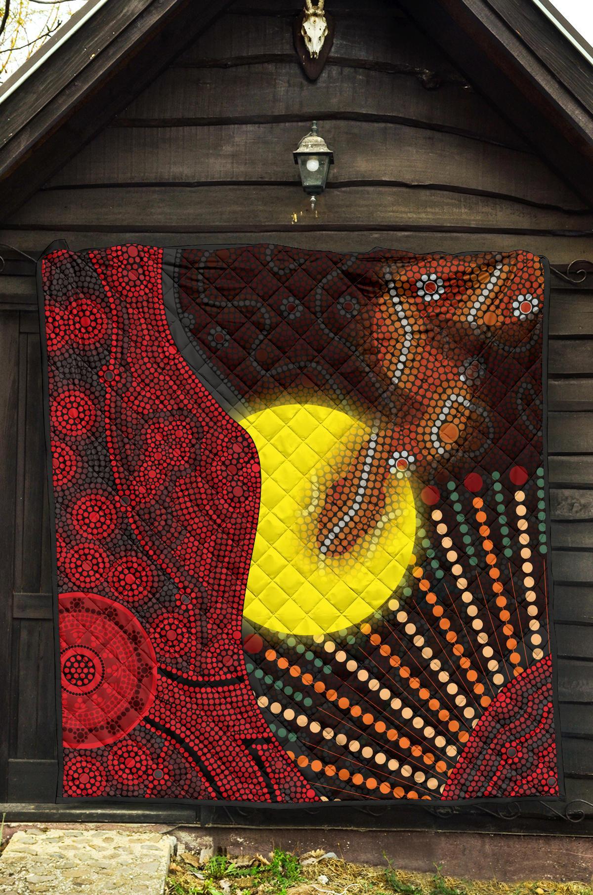 aboriginal-premium-quilt-indigenous-snake-sun-dot-painting