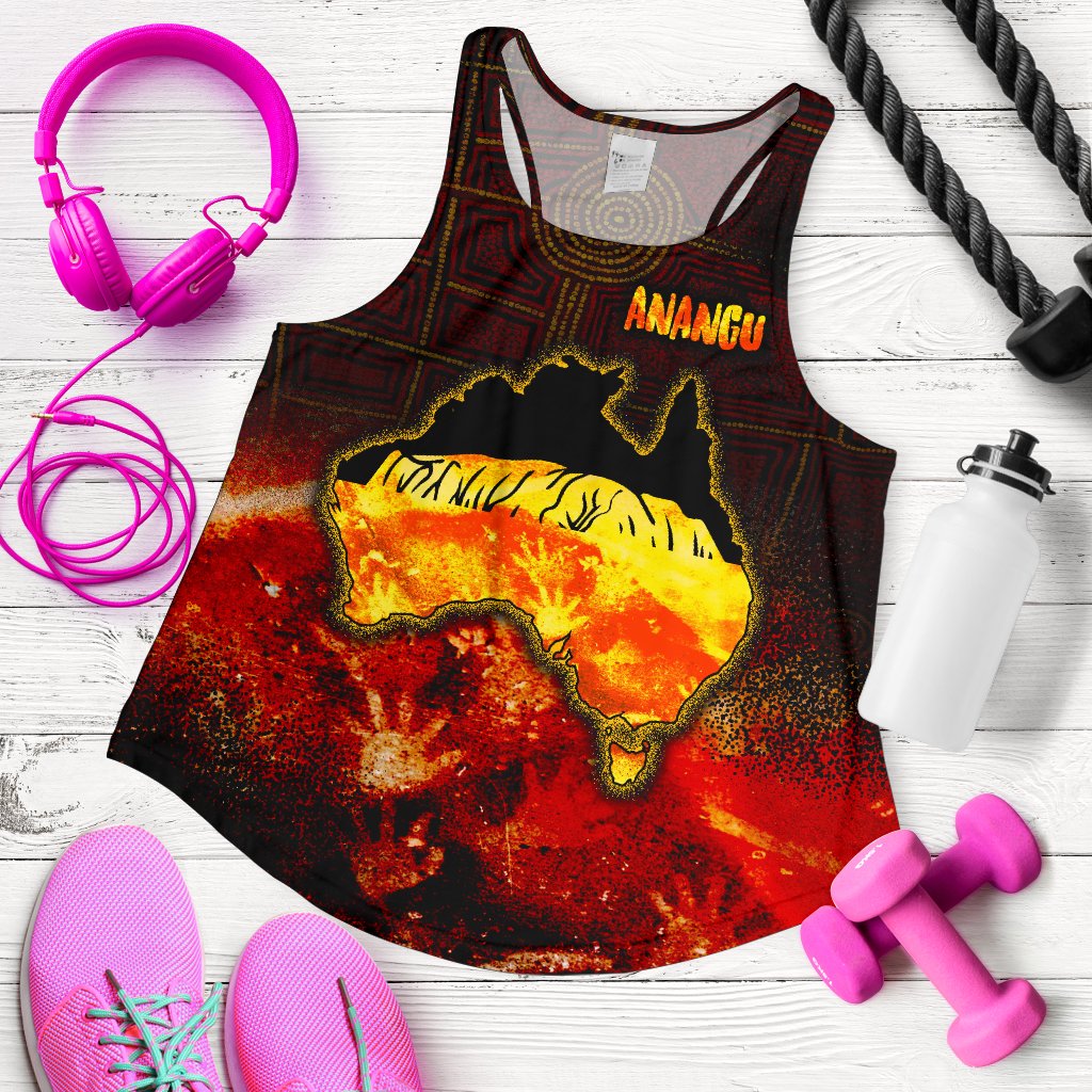 Aboriginal Women's Racerback Tank - Anangu Custodians - Vibe Hoodie