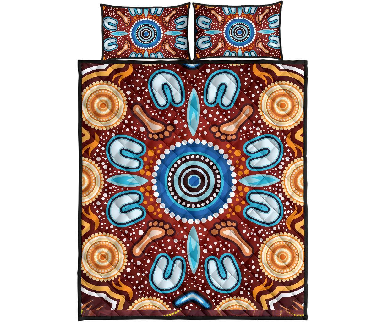 aboriginal-quilt-bed-set-indigenous-circle-dot-painting-ver02