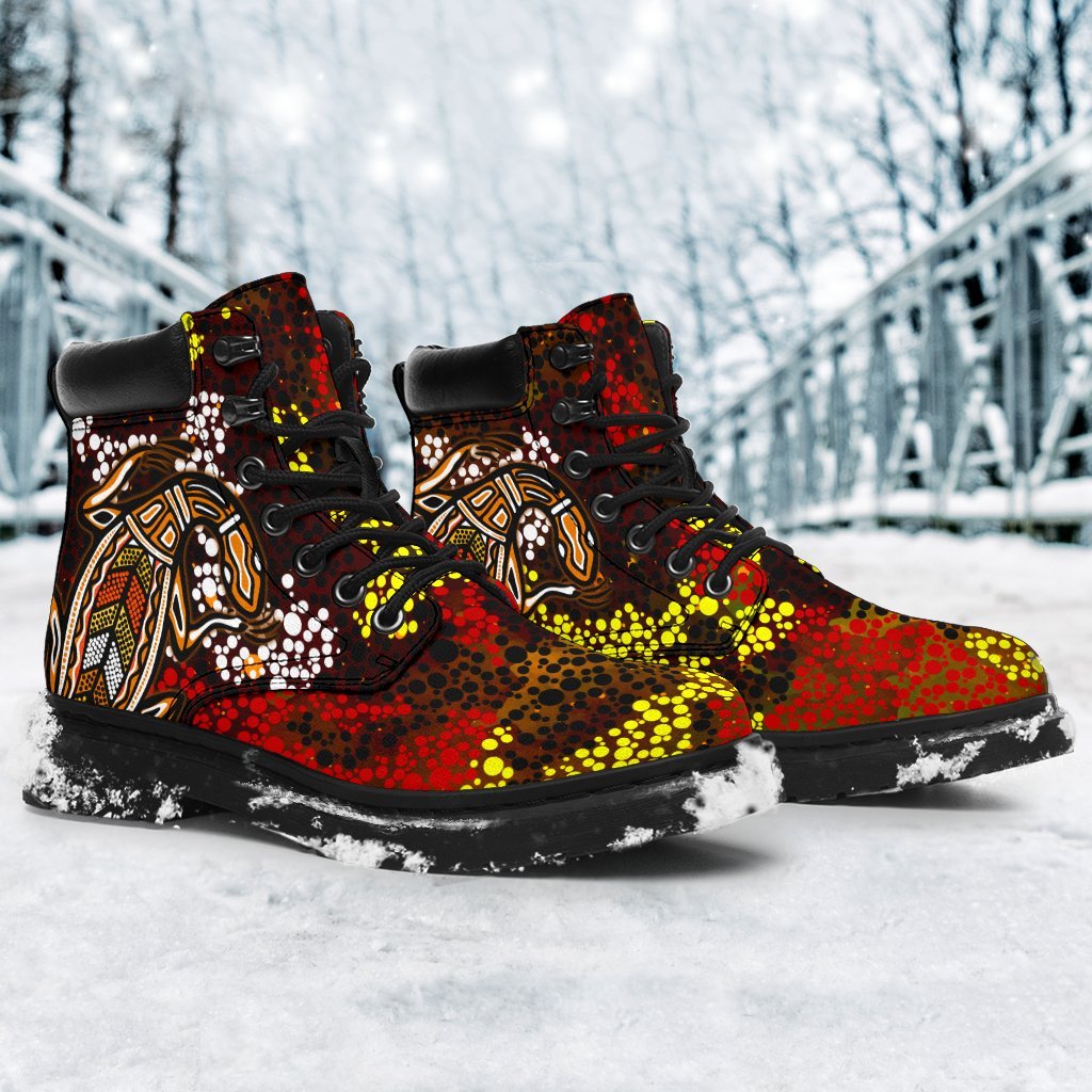 aboriginal-all-season-boots-kangaroo-and-lizard-dot-painting-art