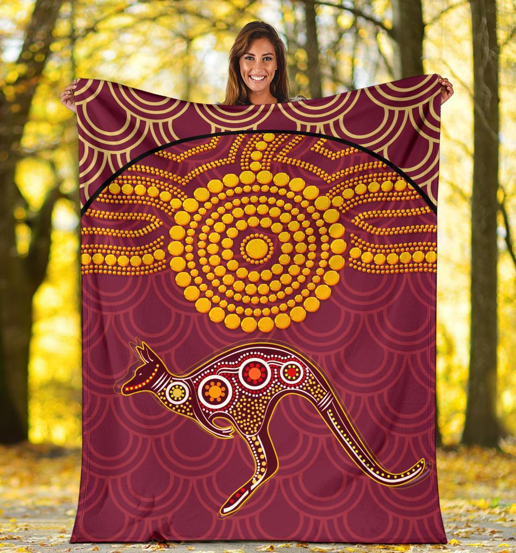 aboriginal-premium-blanket-aboriginal-kangaroo