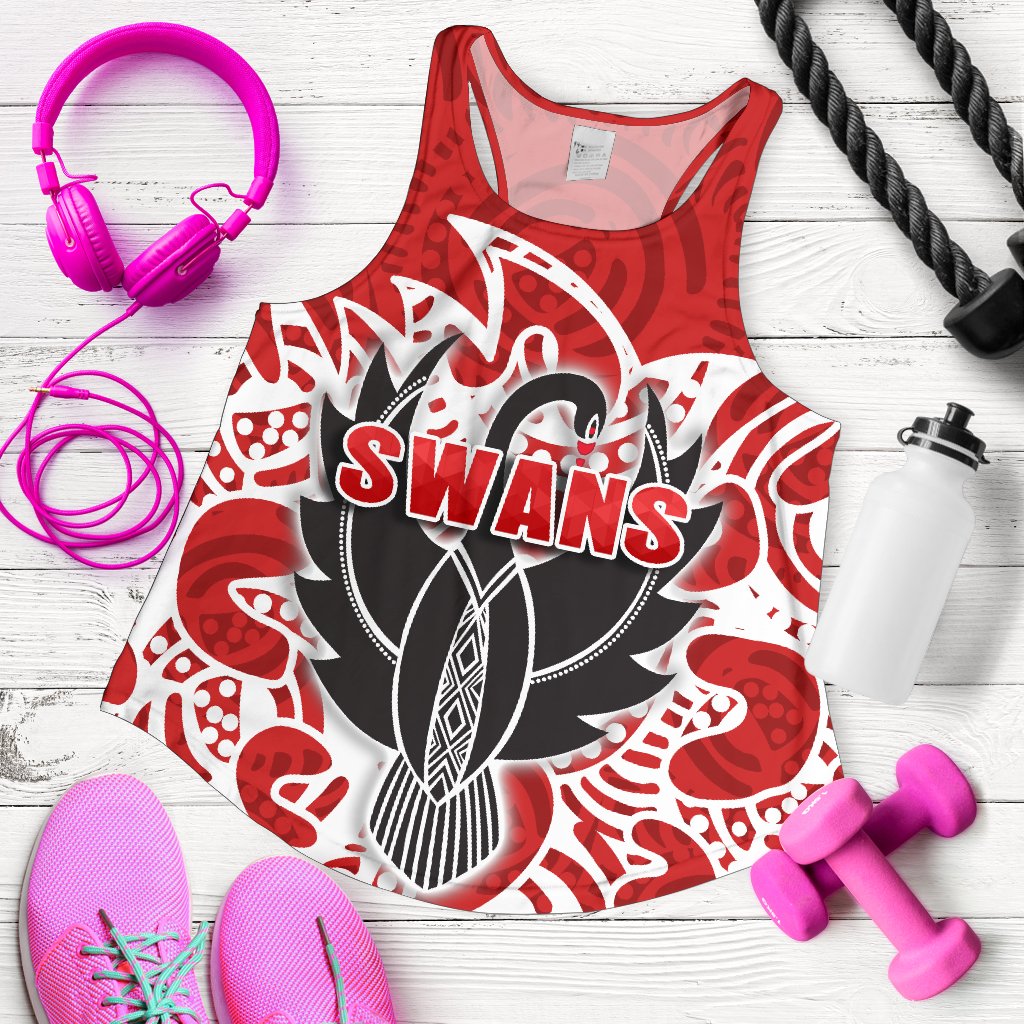 Sydney Women Racerback Tank Simple Indigenous Swans - Vibe Hoodie