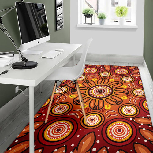 aboriginal-area-rug-circle-flowers-patterns-ver01