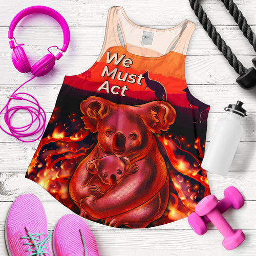 Racerback Tank - Koala Bushfire Tank Pray For Australia - Women - Vibe Hoodie