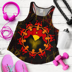 Aboriginal Women's Racerback Tank - Australia Map and Indigenous Flag - Vibe Hoodie
