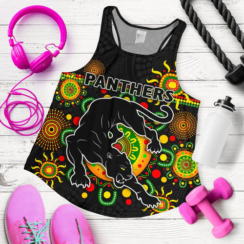 Penrith Women Racerback Tank Indigenous Panthers - Black - Vibe Hoodie