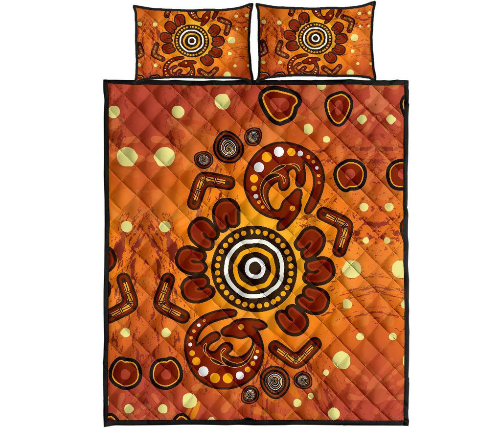 aboriginal-quilt-bed-set-baby-kangaroo-and-dot-painting-patterns
