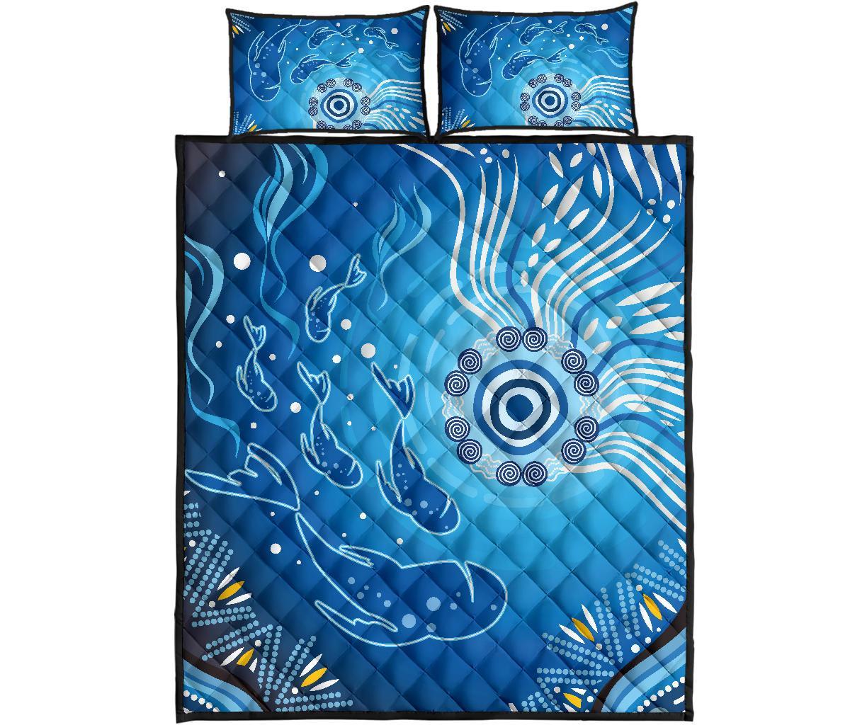 aboriginal-quilt-bed-set-indigenous-ocean-fishing
