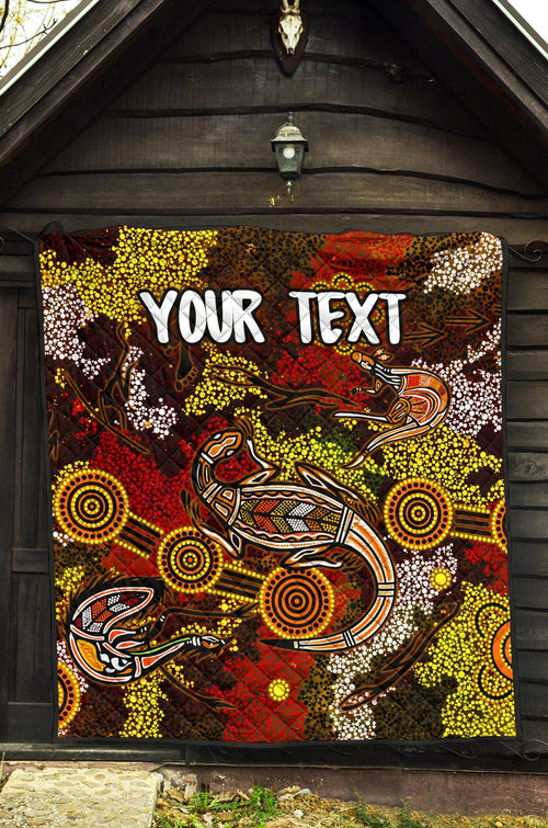 custom-aboriginal-premium-quilt-kangaroo-and-lizard-dot-painting-art