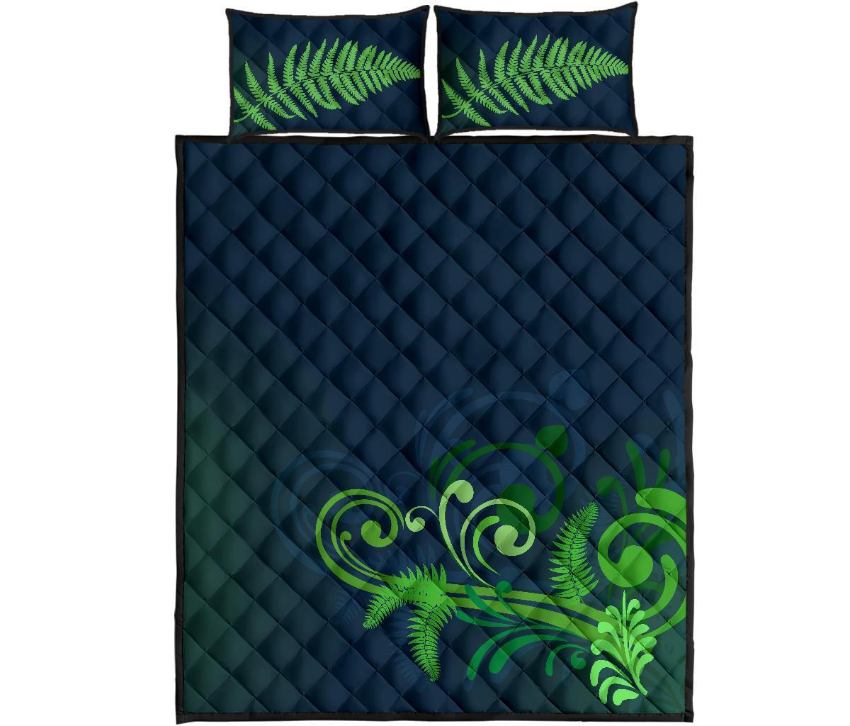 quilt-bed-set-nz-silver-fern-green