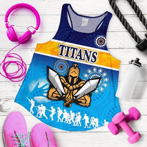 Gold Coast Women Racerback Tank Titans Gladiator Anzac Day 2021 Version - Indigenous - Vibe Hoodie