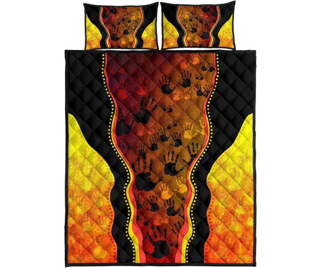 aboriginal-quilt-cover-set-aboriginal-rock-painting-hand-art-golden-style