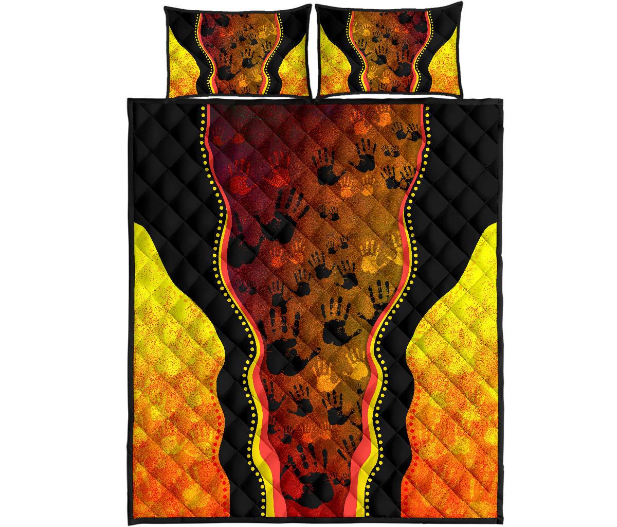 aboriginal-quilt-cover-set-aboriginal-rock-painting-hand-art-golden-style