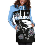 cronulla-womens-hoodie-dress-sharks-simple-indigenous-black