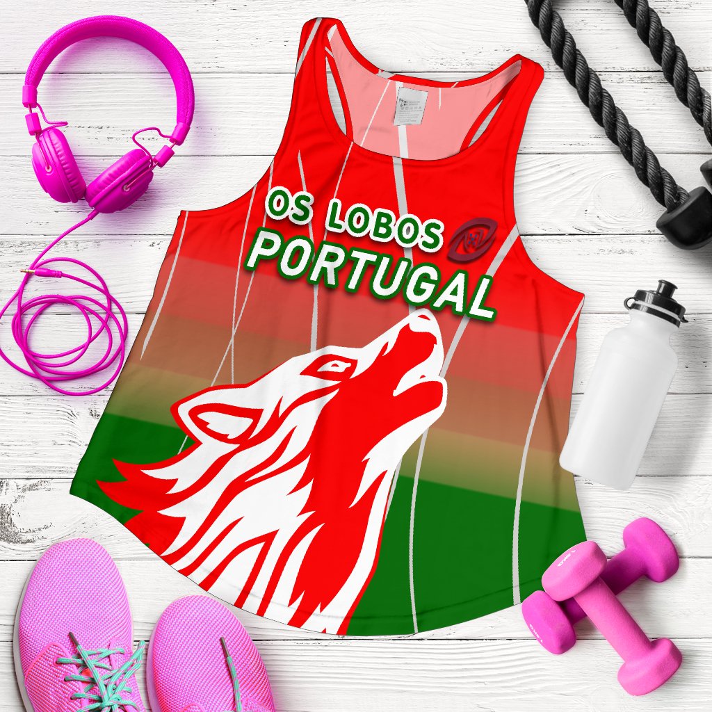 Portugal Rugby Women Racerback Tank Wolf - Os Lobos - Vibe Hoodie