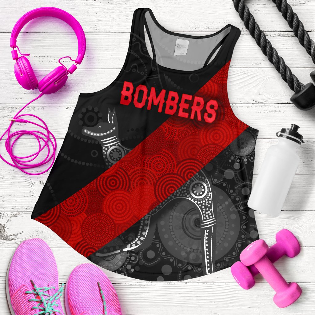 Essendon Women Racerback Tank Indigenous Bombers - Black - Vibe Hoodie