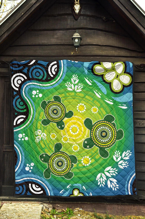 aboriginal-premium-quilt-indigenous-green-turtle