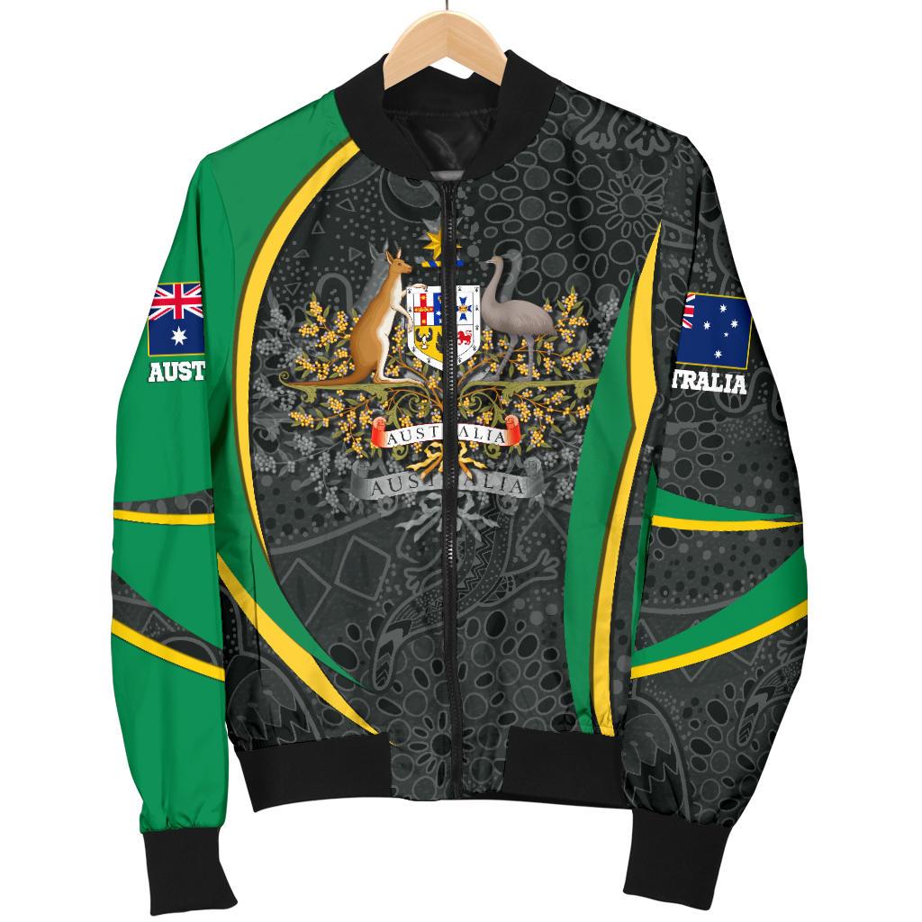 custom-text-bomber-jacket-australia-coat-of-arms-aussie-spirit-green-men