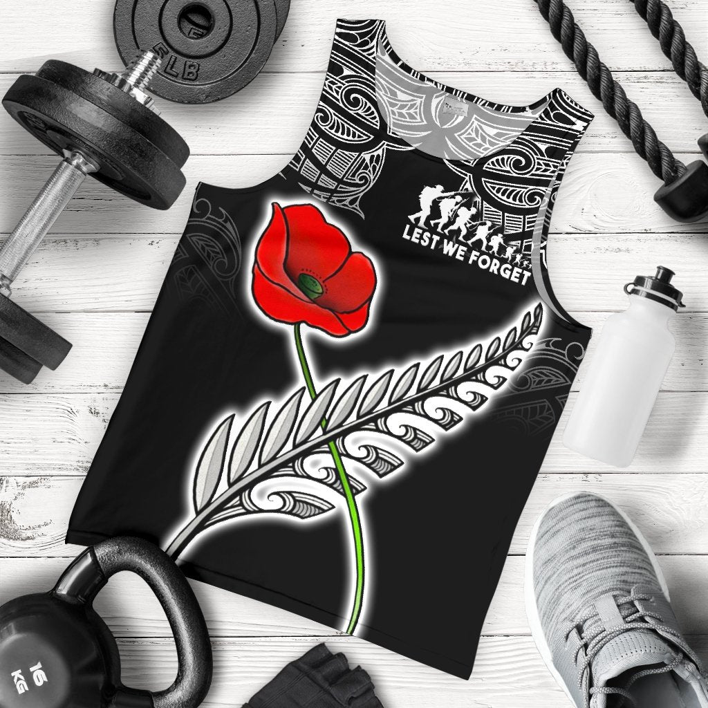 anzac-australia-and-new-zealand-men-tank-top-poppy-fern-lest-we-forget