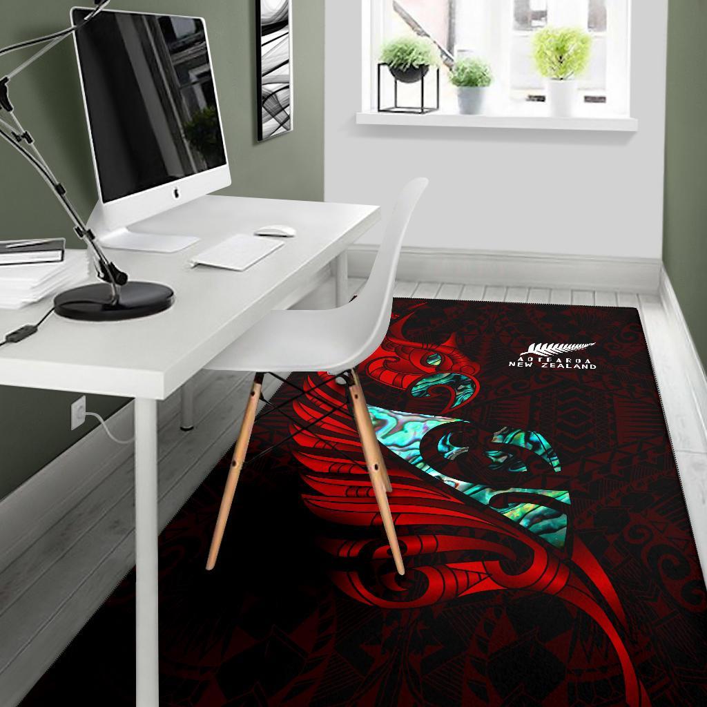 new-zealand-area-rug-manaia-paua-fern-wing-red