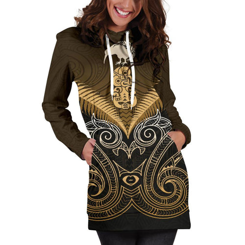 maori-manaia-new-zealand-hoodie-dress-gold