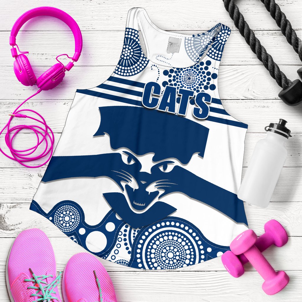 Cats Women Racerback Tank Geelong Indigenous - Vibe Hoodie