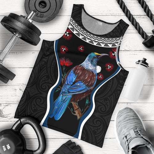 new-zealand-tui-bird-men-tank-top-pohutukawa-black