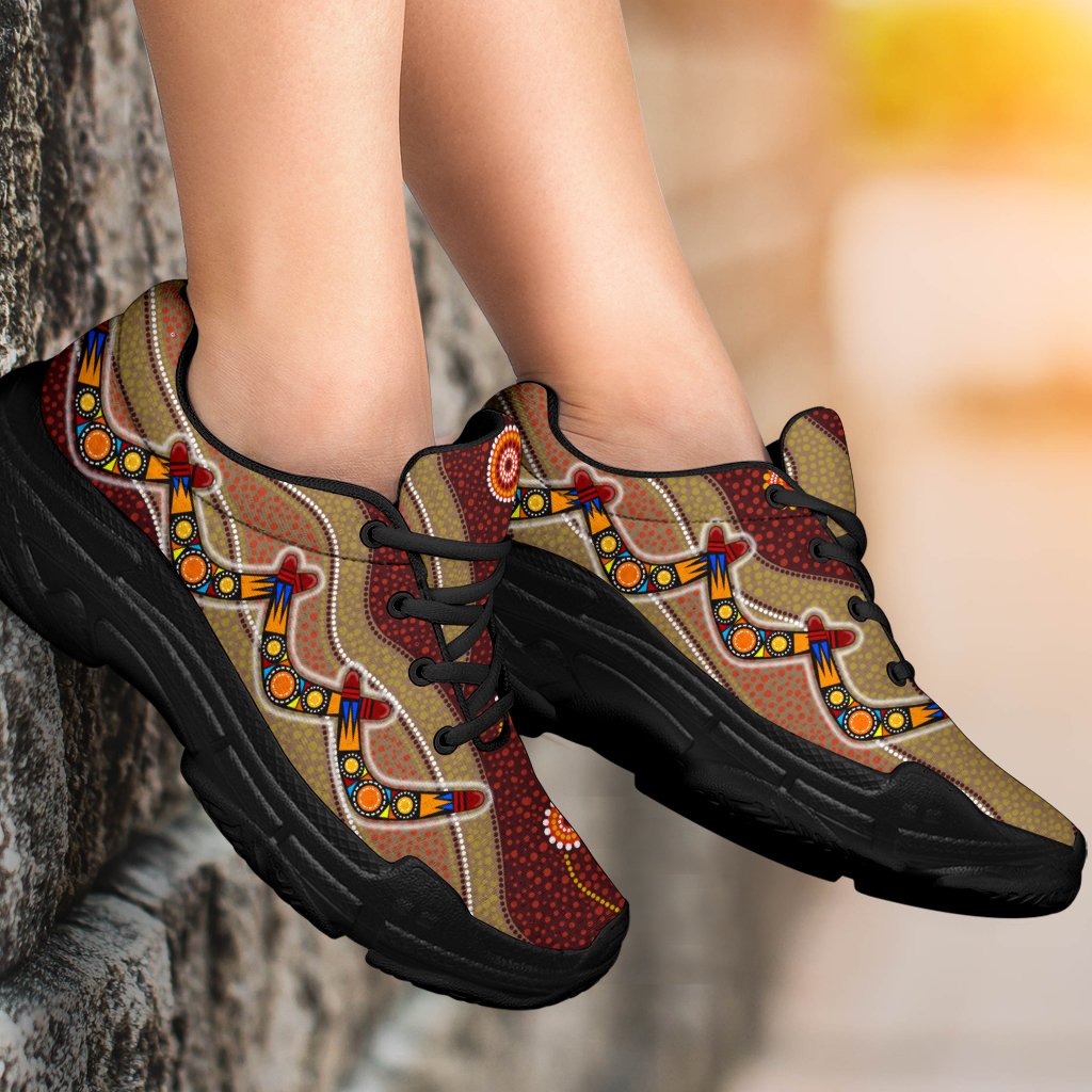 aboriginal-sneakers-boomerang-patterns-circle-dot-painting-chunky