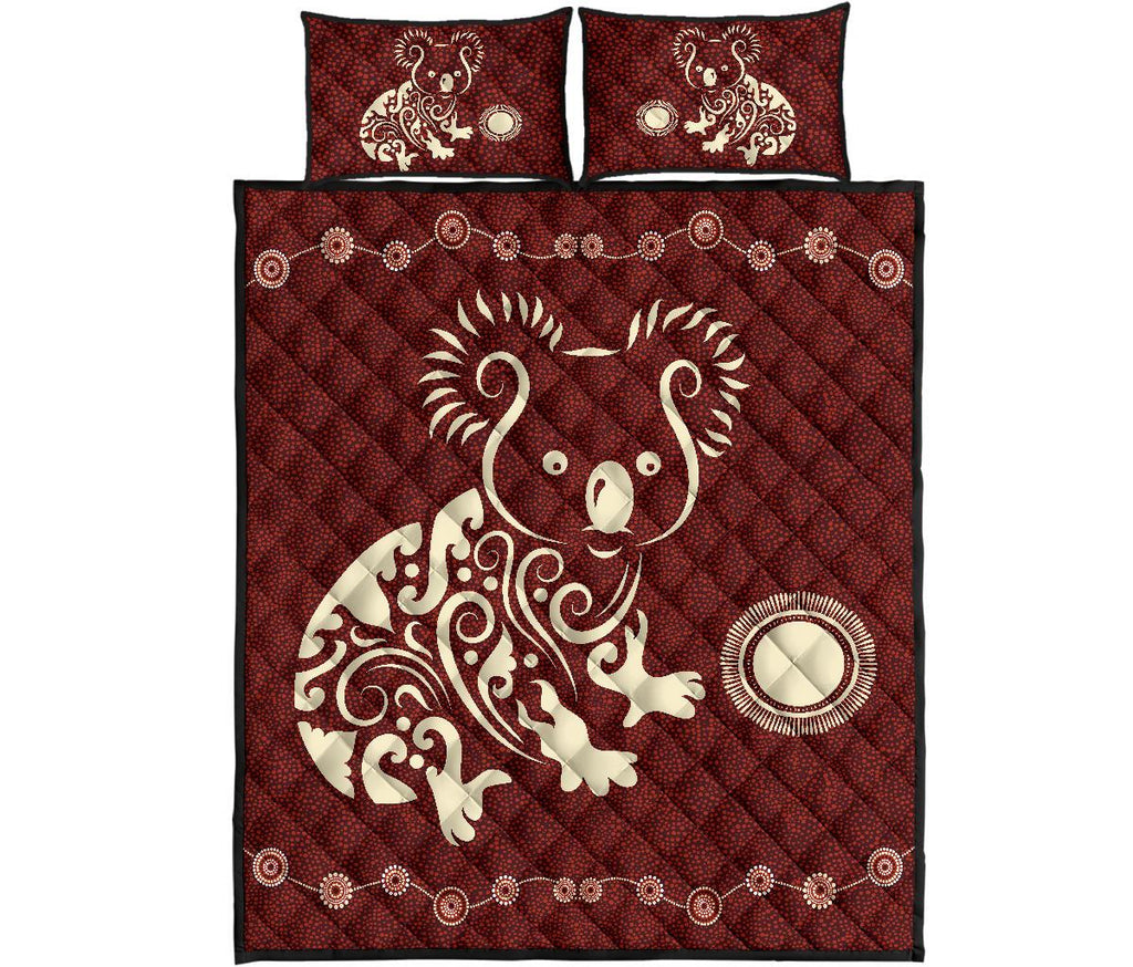 aboriginal-quilt-cover-set-koala-patterns-treasure-circle-dot-painting