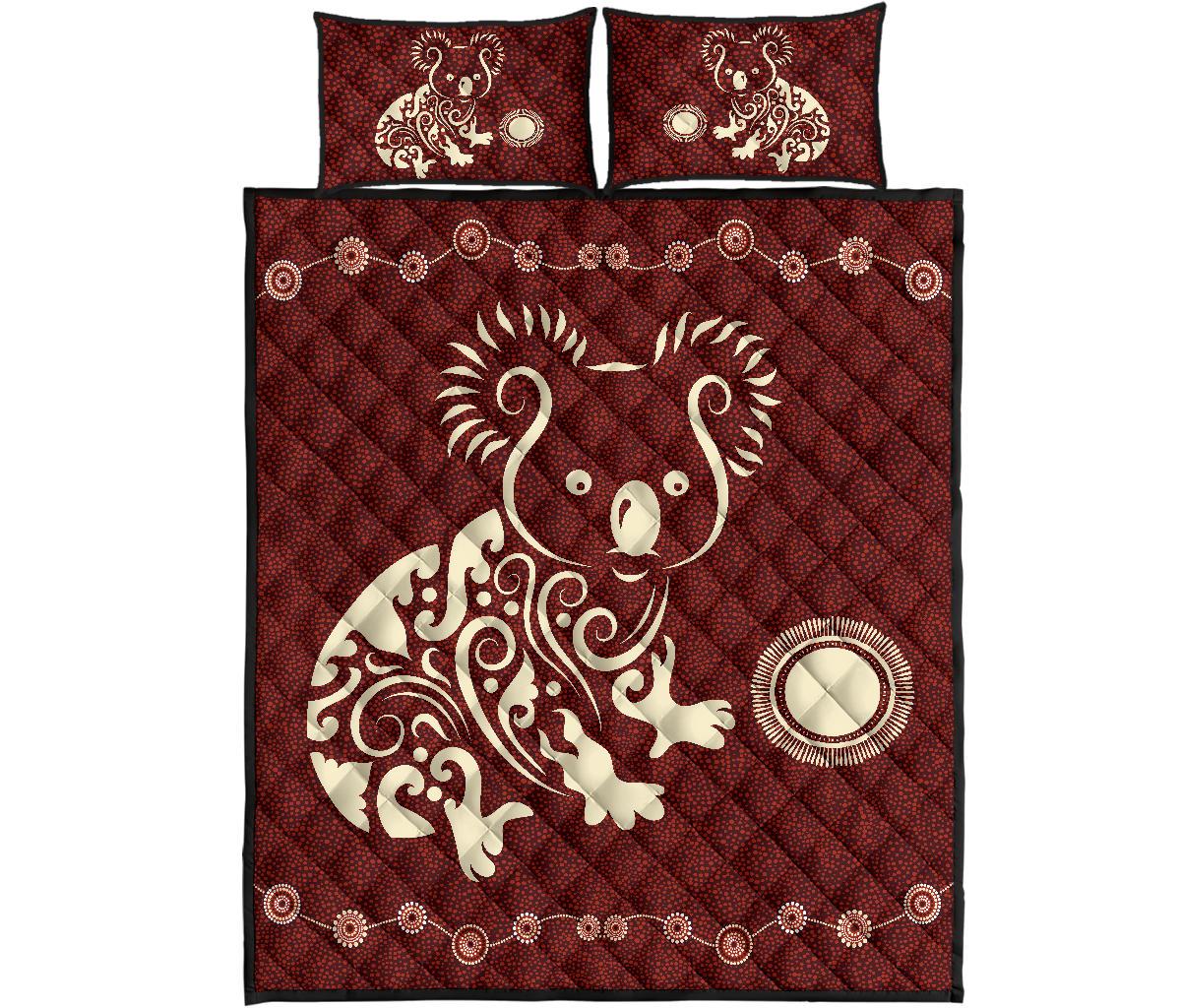aboriginal-quilt-cover-set-koala-patterns-treasure-circle-dot-painting