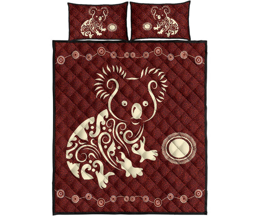 aboriginal-quilt-cover-set-koala-patterns-treasure-circle-dot-painting